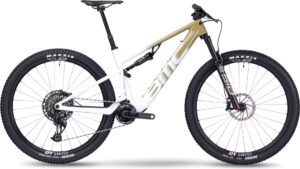 VTT Électrique Tout-Suspendu BMC Fourstroke AMP LT One Sram GX Eagle AXS 12V 360 Wh 29'' Beige Sand Blanc 2023