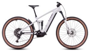 VTT Électrique Tout-Suspendu Cube Stereo Hybrid One44 Pro 800 Shimano Cues 11V 800 Wh 29'' Blanc Cotton Gris 2025