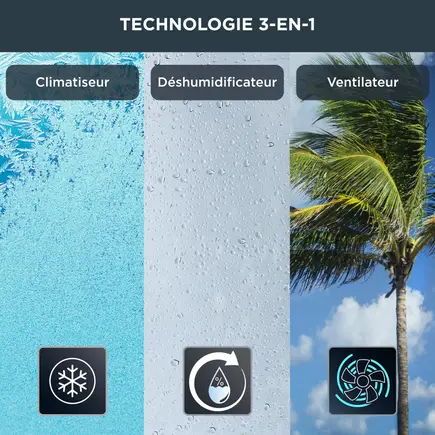 ROWENTA Turbo Eco Sense+ Climatiseur portable, Performance énergétique, Refroidissement puissant, Compact, Fonction éco, AU5620F0 – Image 5